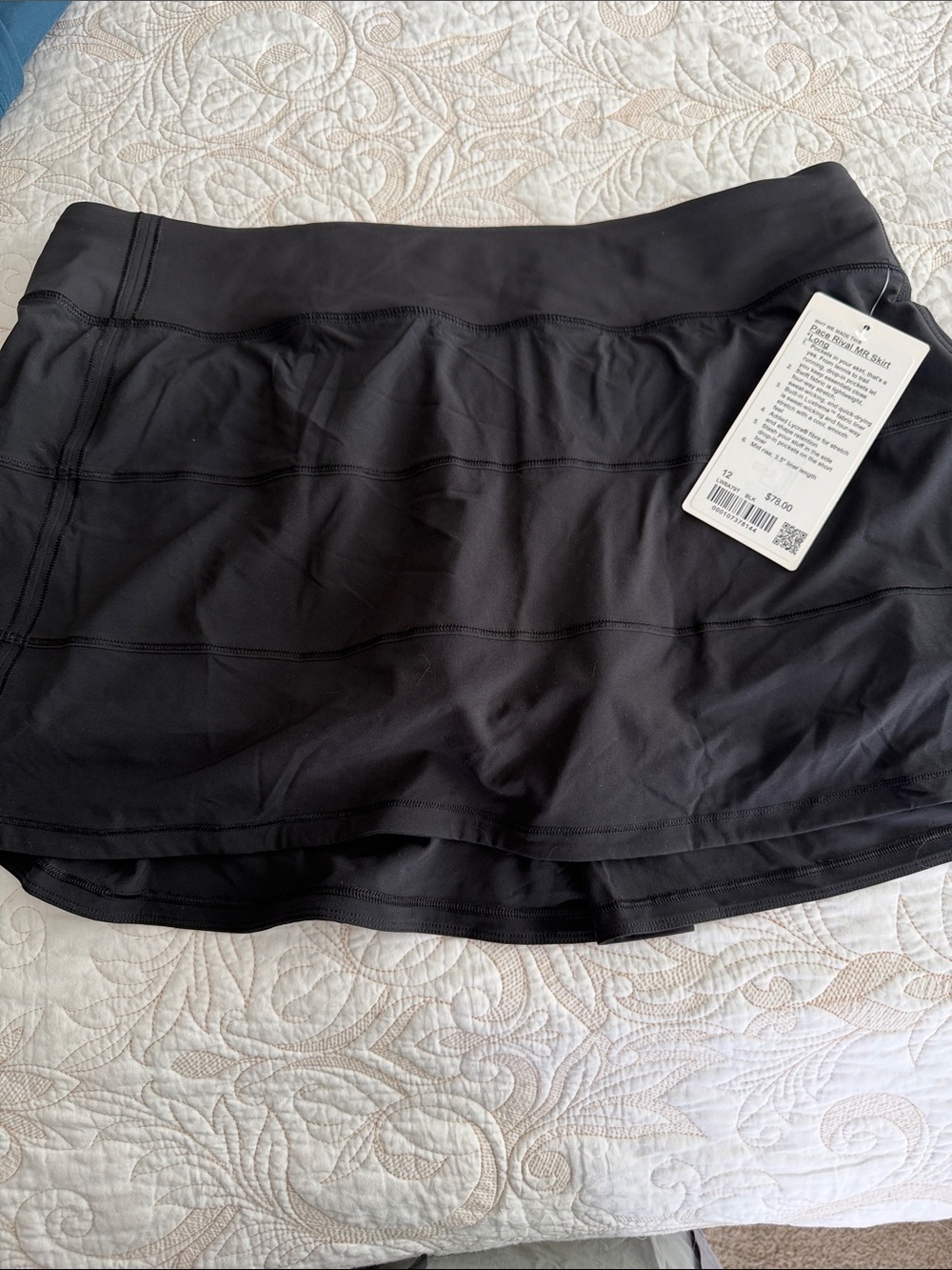 Lululemon Pace Rival Women's Black Athletic Skort with Built-in Shorts